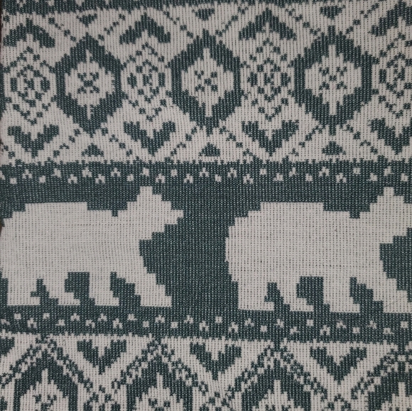 CHRISTMAS fleece leggings green cream Large - Picture 5 of 12